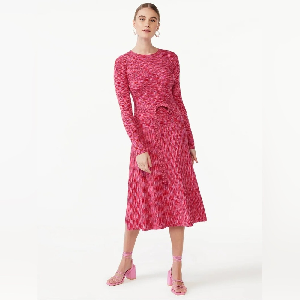 Scoop NYC Ribbed Midi Dress with Long Sleeves, Sizes Small